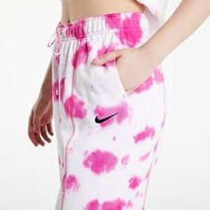 Women hot pink nike tie-dye sweatpants